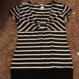 Striped low cut shirt